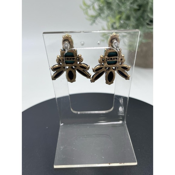 J. Crew  Blue Mint Green Aqua Gold Tone Statement Earring la - Picture 8 of 12